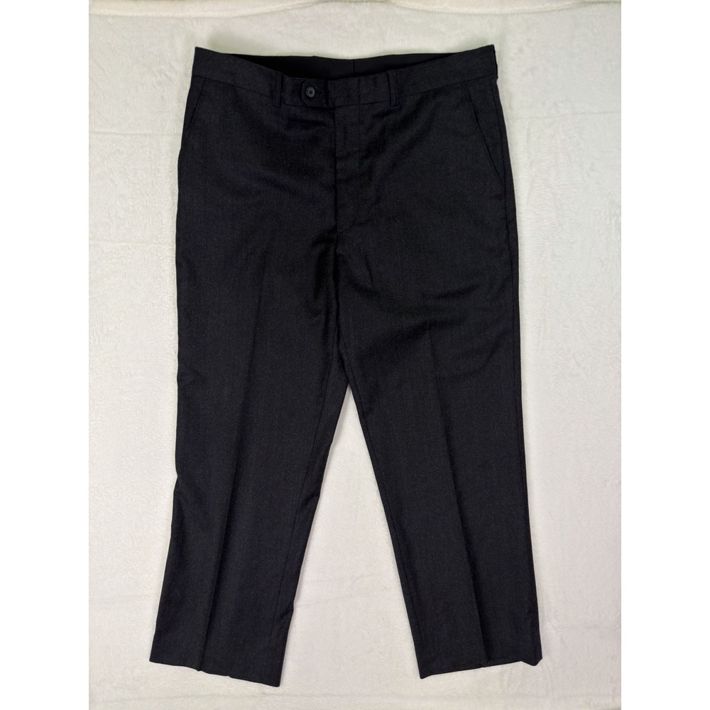 Zignone Linea Luxe Dress Pants Mens 36x30 Black Straight Wool Cashmere Blend